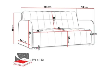 Denegal 3-personers sovesofa - Møbler - Sofaer - Sovesofaer