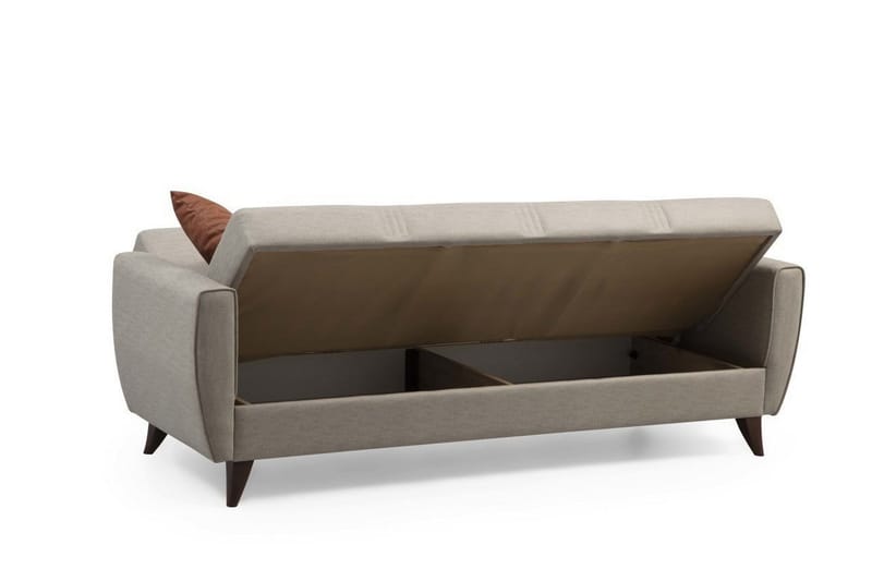 Dewan 3-personers Sovesofa 96x183 cm med Opbevaring i Hør - Beige - Møbler - Sofaer - Sovesofaer