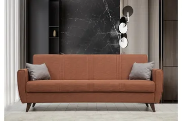 Dewan 3-personers Sovesofa 96x183 cm med Opbevaring i Stof - Terrakotta - Møbler - Sofaer - Sovesofaer
