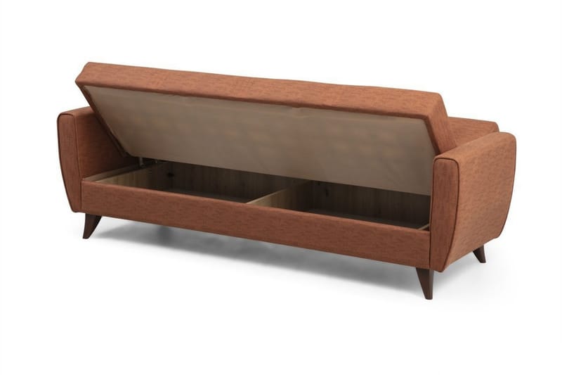 Dewan 3-personers Sovesofa 96x183 cm med Opbevaring i Stof - Terrakotta - Møbler - Sofaer - Sovesofaer