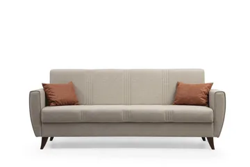 Dewan 3-personers Sovesofa 96x183 cm med Opbevaring i Hør - Beige - Møbler - Sofaer - Sovesofaer