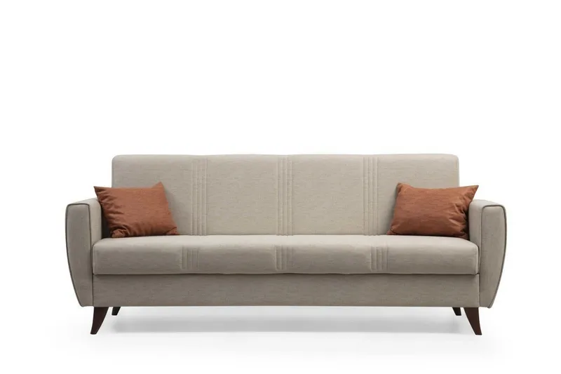 Dewan 3-personers Sovesofa 96x183 cm med Opbevaring i Hør, Beige