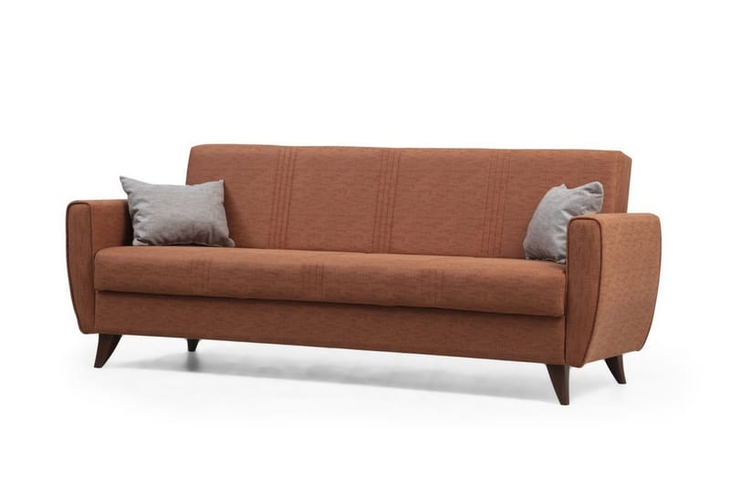 Dewan 3-personers Sovesofa 96x183 cm med Opbevaring i Stof - Terrakotta - Møbler - Sofaer - Sovesofaer