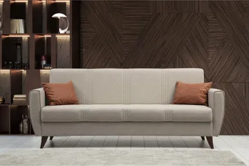 Dewan 3-personers Sovesofa 96x183 cm med Opbevaring i Hør - Beige - Møbler - Sofaer - Sovesofaer