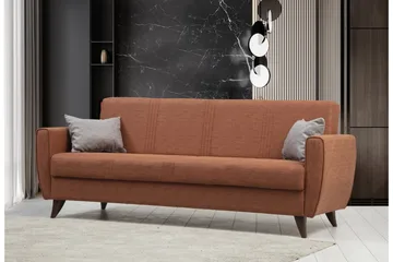 Dewan 3-personers Sovesofa 96x183 cm med Opbevaring i Stof - Terrakotta - Møbler - Sofaer - Sovesofaer