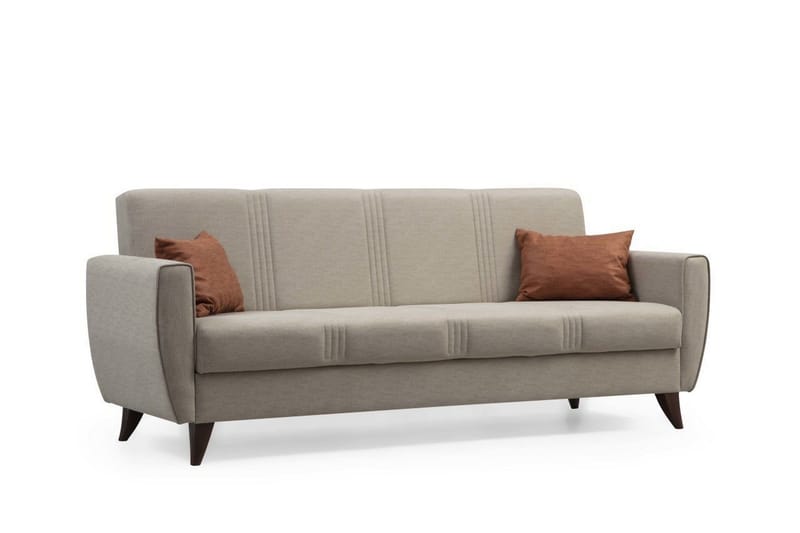 Dewan 3-personers Sovesofa 96x183 cm med Opbevaring i Hør - Beige - Møbler - Sofaer - Sovesofaer
