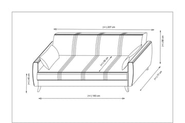 Dewan Sovesofa 3-personers - Beige - Møbler - Sofaer - Sovesofaer