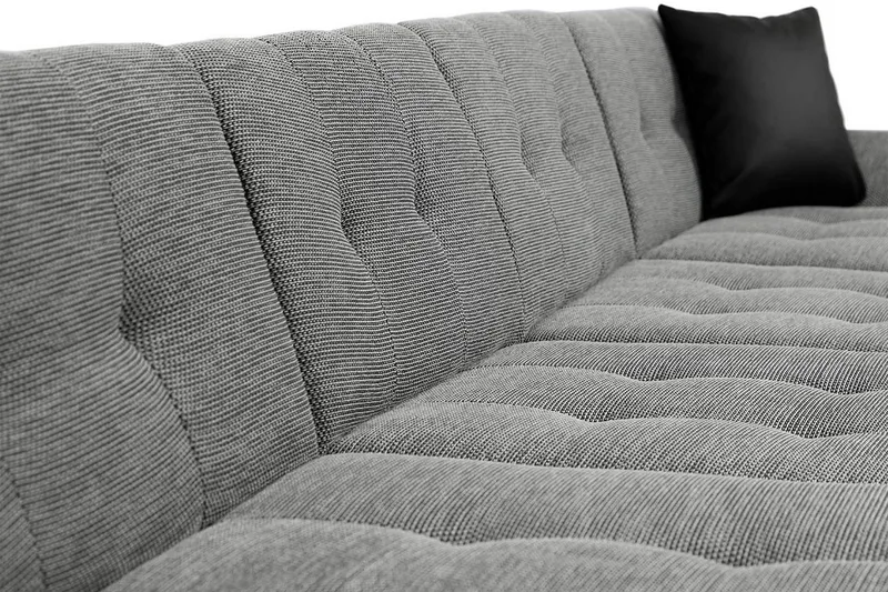 Dewitt 3-personers Sovesofa i Stof og Læder - Grå - Møbler - Sofaer - Sovesofaer