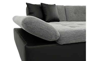 Dewitt 3-personers Sovesofa i Stof og Læder - Grå - Møbler - Sofaer - Sovesofaer