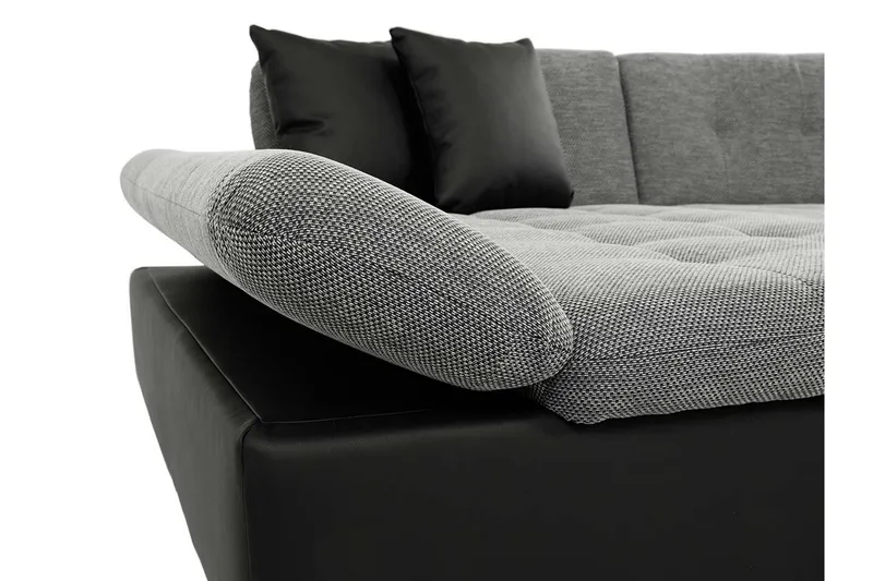 Dewitt 3-personers Sovesofa i Stof og Læder - Grå - Møbler - Sofaer - Sovesofaer