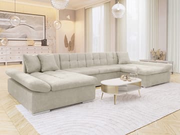 Dewitt 5-personers U-formet sovesofa - Beige - Møbler - Sofaer - Sovesofaer