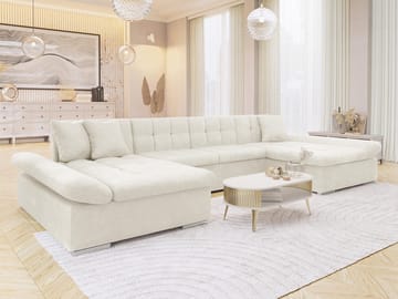 Dewitt 5-personers U-formet sovesofa - Hvid - Møbler - Sofaer - Sovesofaer