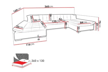 Dewitt Sovesofa Dubbeldivan 5-sits - Grøn - Møbler - Sofaer - Sovesofaer