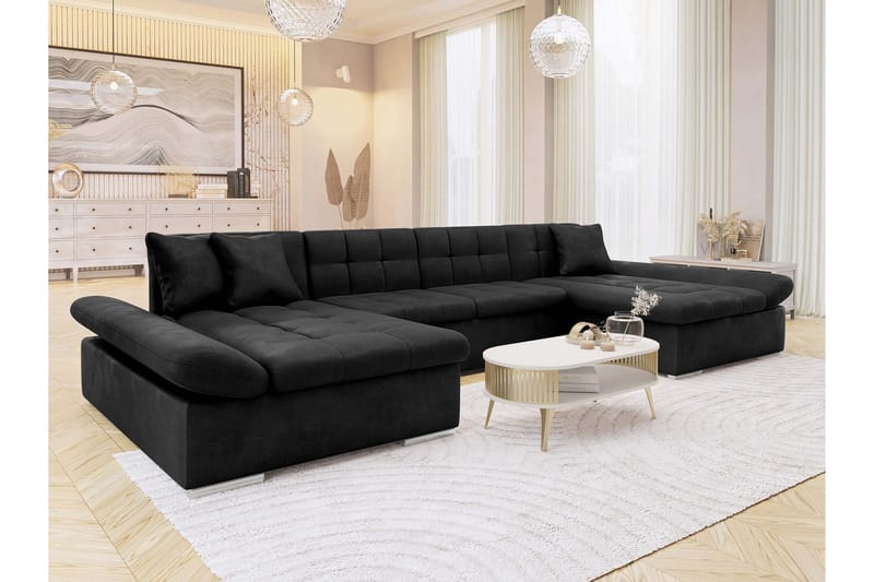 Dewitt Sovesofa Dubbeldivan 5-sits - Sort - Møbler - Sofaer - Sovesofaer