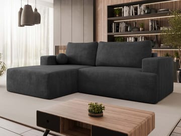 Deylor 3-personers sovesofa med chaiselong - sort - Møbler - Sofaer - Sovesofaer