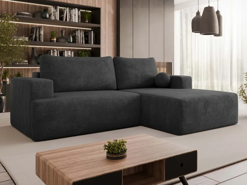 Deylor 3-personers sovesofa med chaiselong - sort - Møbler - Sofaer - Sovesofaer