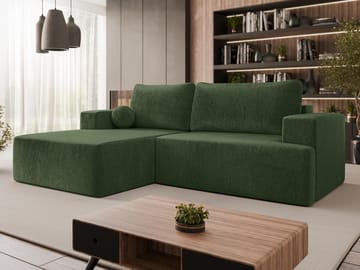 Deylor Sovesofa med chaiselong 3-personers - Grøn - Møbler - Sofaer - Sovesofaer