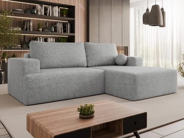 Deylor Sovesofa med chaiselong 3-personers - Grå - Møbler - Sofaer - Sovesofaer