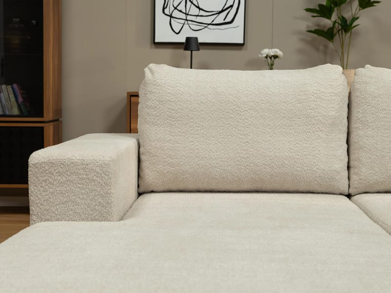 Deylor Sovesofa med chaiselong 3-personers - Beige - Møbler - Sofaer - Sovesofaer