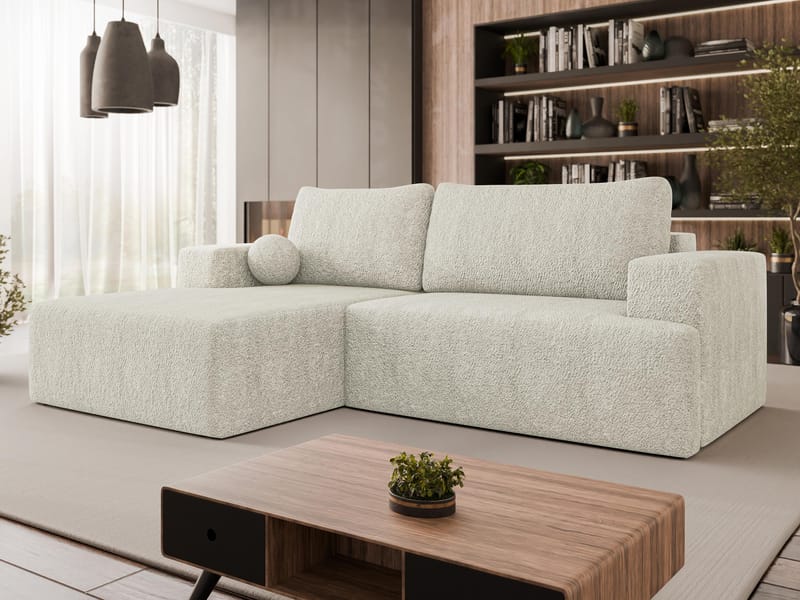 Deylor Sovesofa med chaiselong 3-personers - Beige - Møbler - Sofaer - Sovesofaer