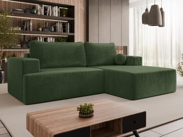 Deylor Sovesofa med chaiselong 3-personers - Grøn - Møbler - Sofaer - Sovesofaer