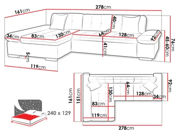 Djerra 4-personers Chaiselongsofa Højre - Møbler - Sofaer - Sovesofaer