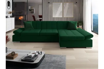 Djerra Sovesofa Med 3-Personers Divan - Grøn - Møbler - Sofaer - Sovesofaer