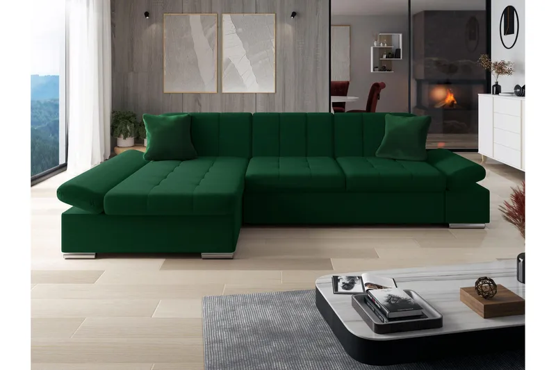 Djerra Sovesofa Med 3-Personers Divan, Grøn