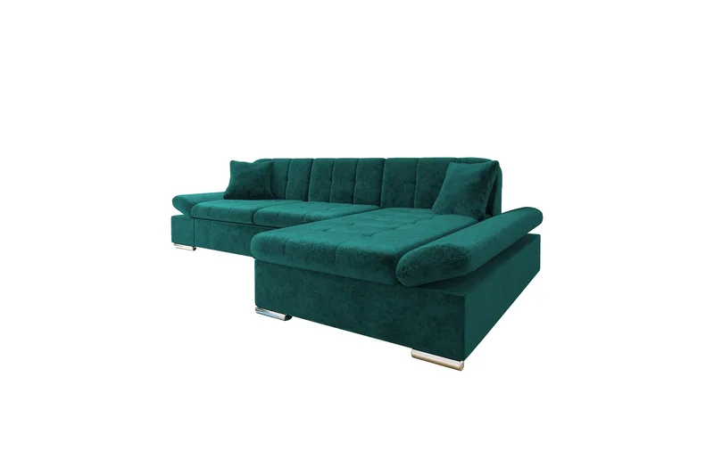 Djerra Sovesofa med Chaiselong 3-personers i Chenille, Grøn