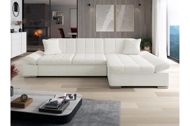 Djerra Sovesofa med Divan 3-personers - Hvid - Møbler - Sofaer - Sovesofaer