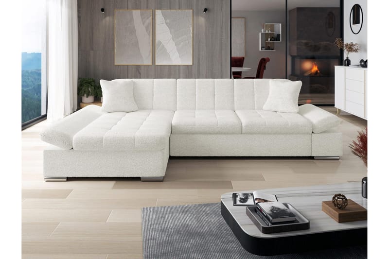 Djerra Sovesofa med Divan 3-personers - Hvid - Møbler - Sofaer - Sovesofaer