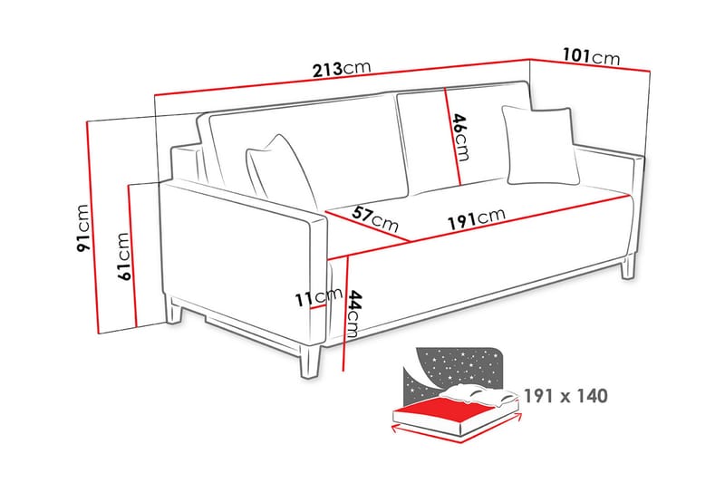 Dong sovesofa - Sovesofaer - 3 personers sovesofa