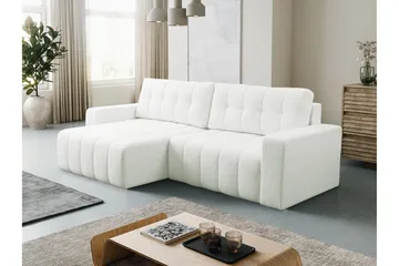 Doryn Sovesofa med Divan 3-personers - Hvid - Møbler - Sofaer - Sovesofaer