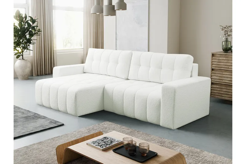 Doryn Sovesofa med Divan 3-personers - Hvid - Møbler - Sofaer - Sovesofaer