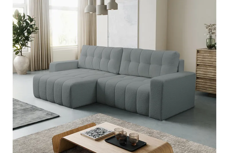 Doryn Sovesofa med Divan 3-personers - Grå - Møbler - Sofaer - Sovesofaer