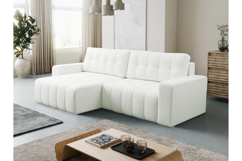 Doryn Sovesofa med Divan 3-personers - Hvid - Møbler - Sofaer - Sovesofaer