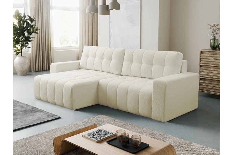 Doryn Sovesofa med Divan 3-personers - Beige - Møbler - Sofaer - Sovesofaer