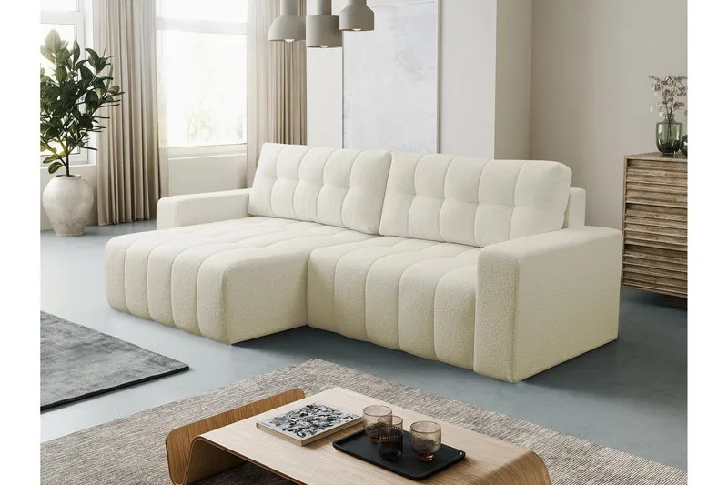 Doryn Sovesofa med Divan 3-personers - Beige - Møbler - Sofaer - Sovesofaer