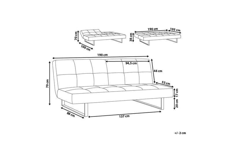 Dublin sovesofa 190 cm - Beige - Sovesofaer