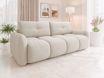 Durven 3-personers Sovesofa 160x200 cm med Opbevaring i Bouclé - Beige - Møbler - Sofaer - Sovesofaer