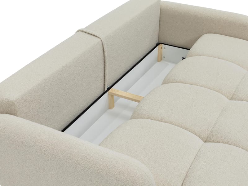 Durven 3-personers Sovesofa 160x200 cm med Opbevaring i Bouclé - Grå - Møbler - Sofaer - Sovesofaer