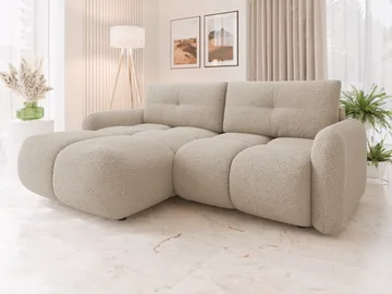 Durven 3-personers Venstre Sovesofa med Opbevaring i Bouclé - Beige - Møbler - Sofaer - Sovesofaer