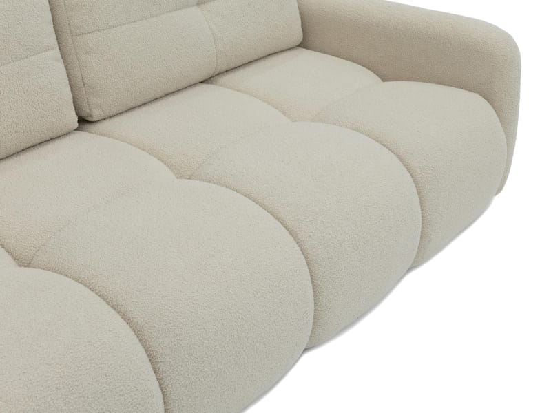 Durven 3-personers Sovesofa 160x200 cm med Opbevaring i Bouclé - Grå - Møbler - Sofaer - Sovesofaer