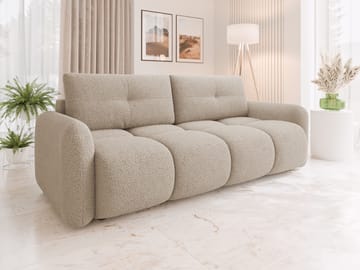 Durven 3-personers Sovesofa 160x200 cm med Opbevaring i Bouclé - Beige - Møbler - Sofaer - Sovesofaer