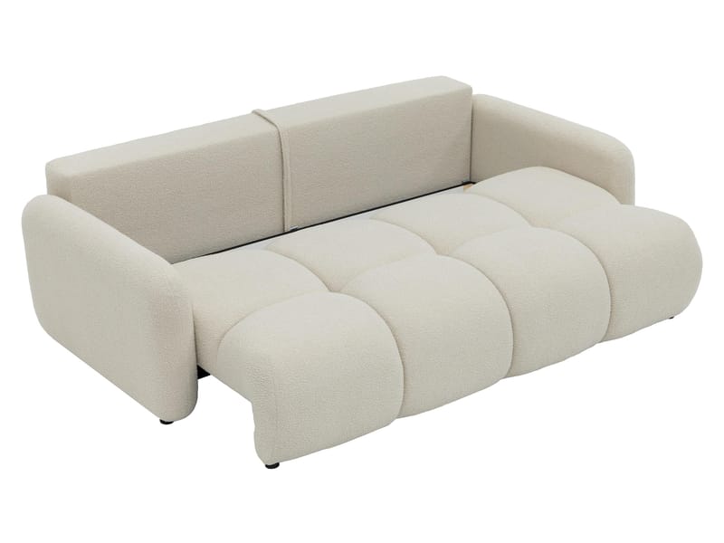 Durven 3-personers Sovesofa 160x200 cm med Opbevaring i Bouclé - Grå - Møbler - Sofaer - Sovesofaer