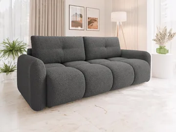 Durven 3-personers Sovesofa 160x200 cm med Opbevaring i Bouclé - Grå - Møbler - Sofaer - Sovesofaer