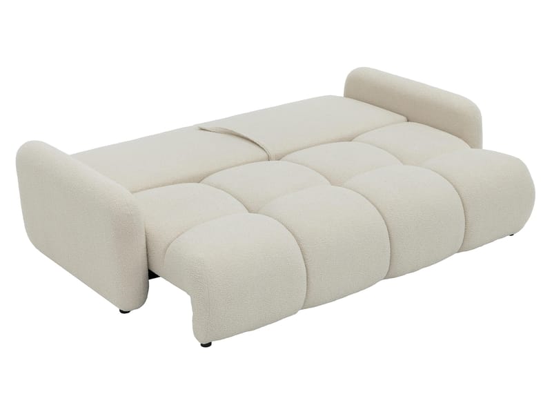 Durven 3-personers Sovesofa 160x200 cm med Opbevaring i Bouclé - Grå - Møbler - Sofaer - Sovesofaer