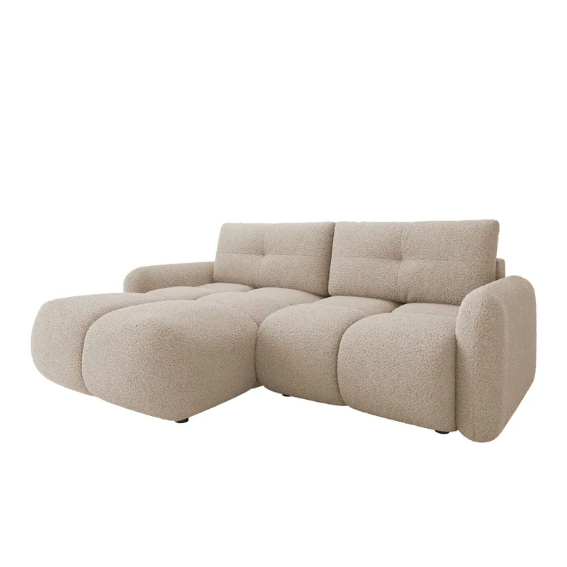 Durven 3-personers Venstre Sovesofa med Opbevaring i Bouclé, Beige