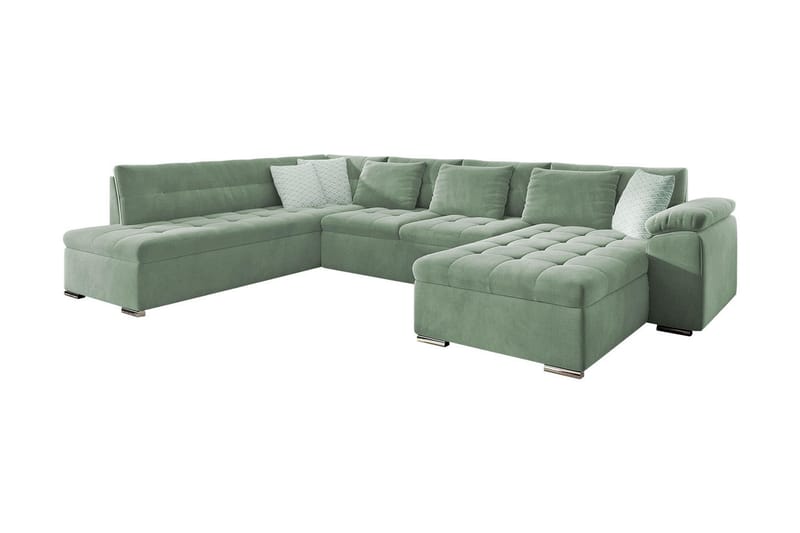 Dynir 4-personers Hjørnesovesofa - Grøn - Møbler - Sofaer - Sovesofaer