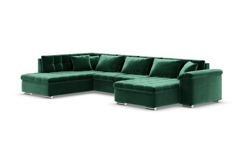 Dynir Hjørnesovesofa Chaiselong Højre - Mørkegrøn - Møbler - Sofaer - Sovesofaer